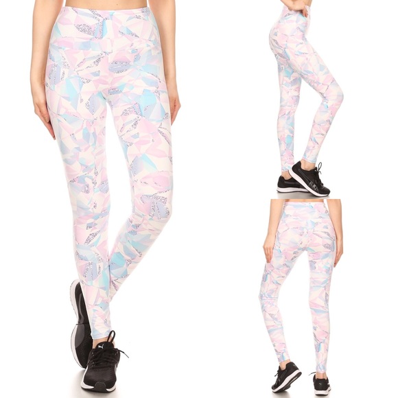 Tummy Control Geo Print Leggings Buttery Soft  - Picture 2 of 6